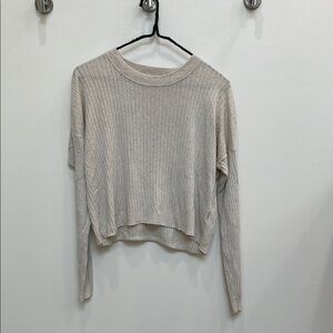 Madewell Cream Ribbed Crop Top